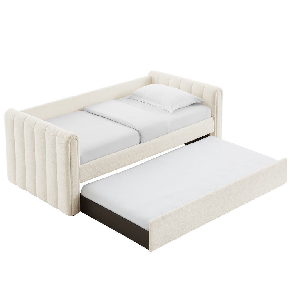 Veyla Channel Tufted Boucle Twin Daybed With Trundle by Modway | Beds | Modishstore - 11