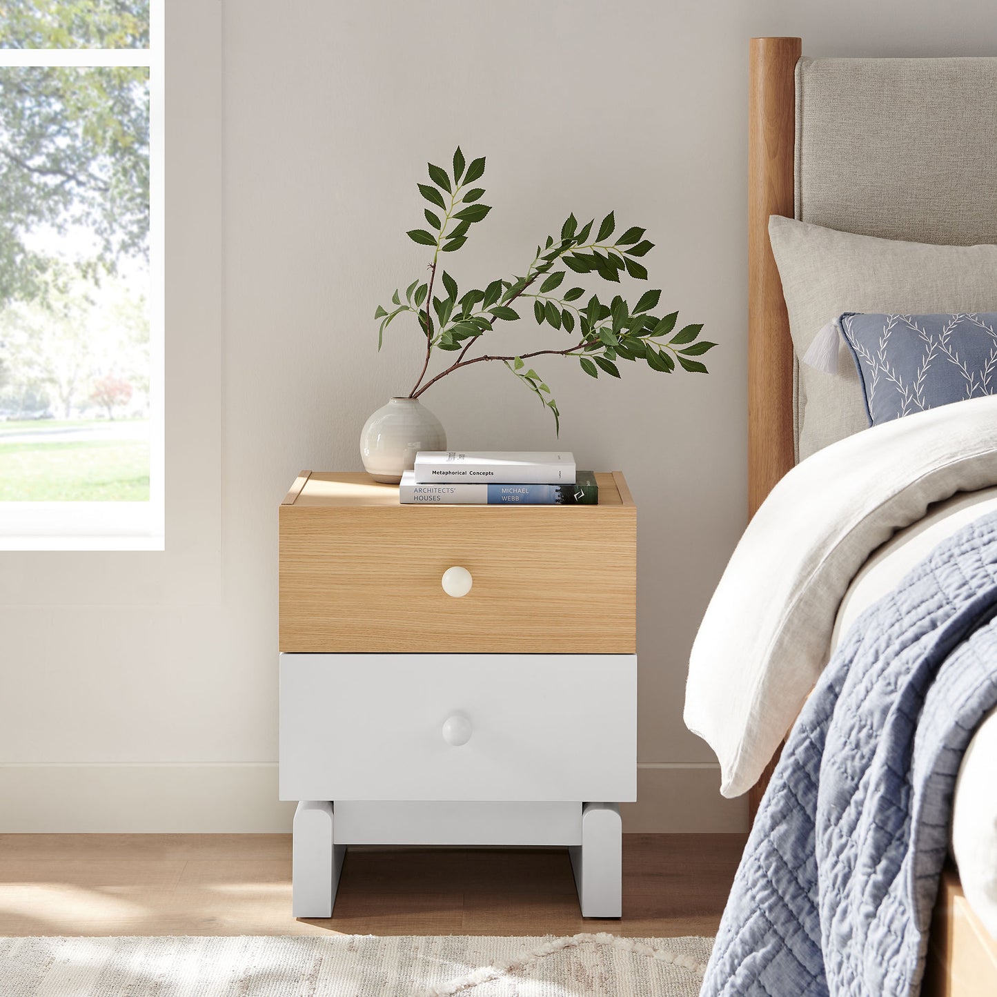Nolia 2-Drawer Color Block Nightstand by Modway