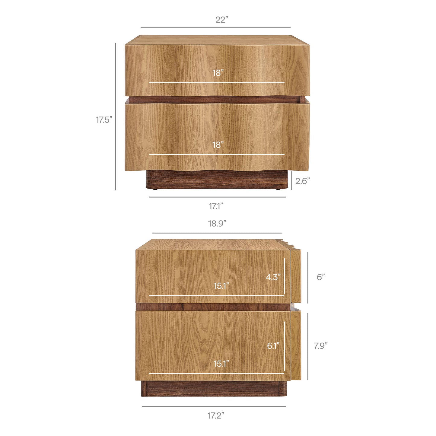 Isola 2 Drawer Nightstand by Modway