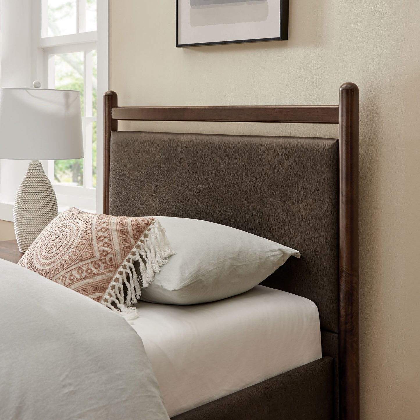 Ginny Twin Size Vegan Leather Platform Bed Frame by Modway