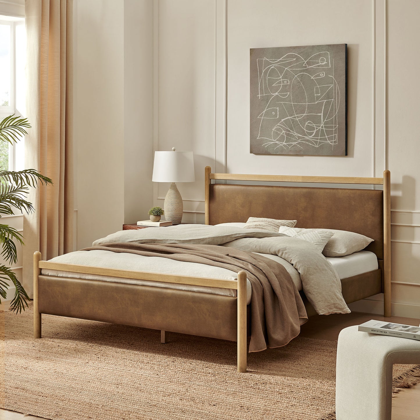 Ginny Full Size Vegan Leather Platform Bed Frame by Modway