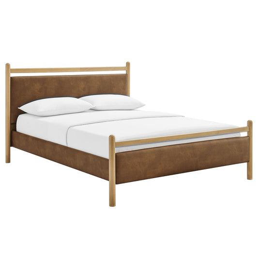 Ginny Queen Size Vegan Leather Platform Bed Frame by Modway