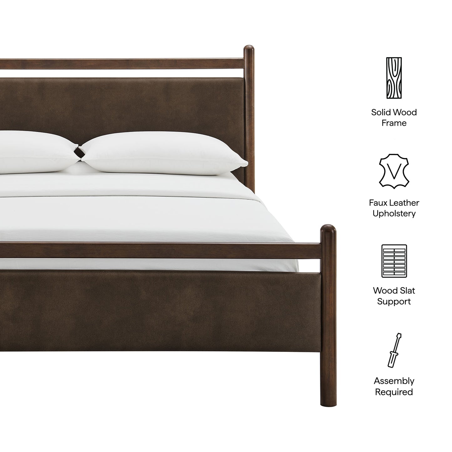 Ginny Queen Size Vegan Leather Platform Bed Frame by Modway