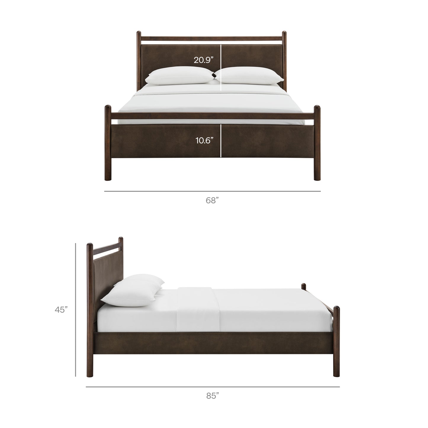 Ginny Queen Size Vegan Leather Platform Bed Frame by Modway