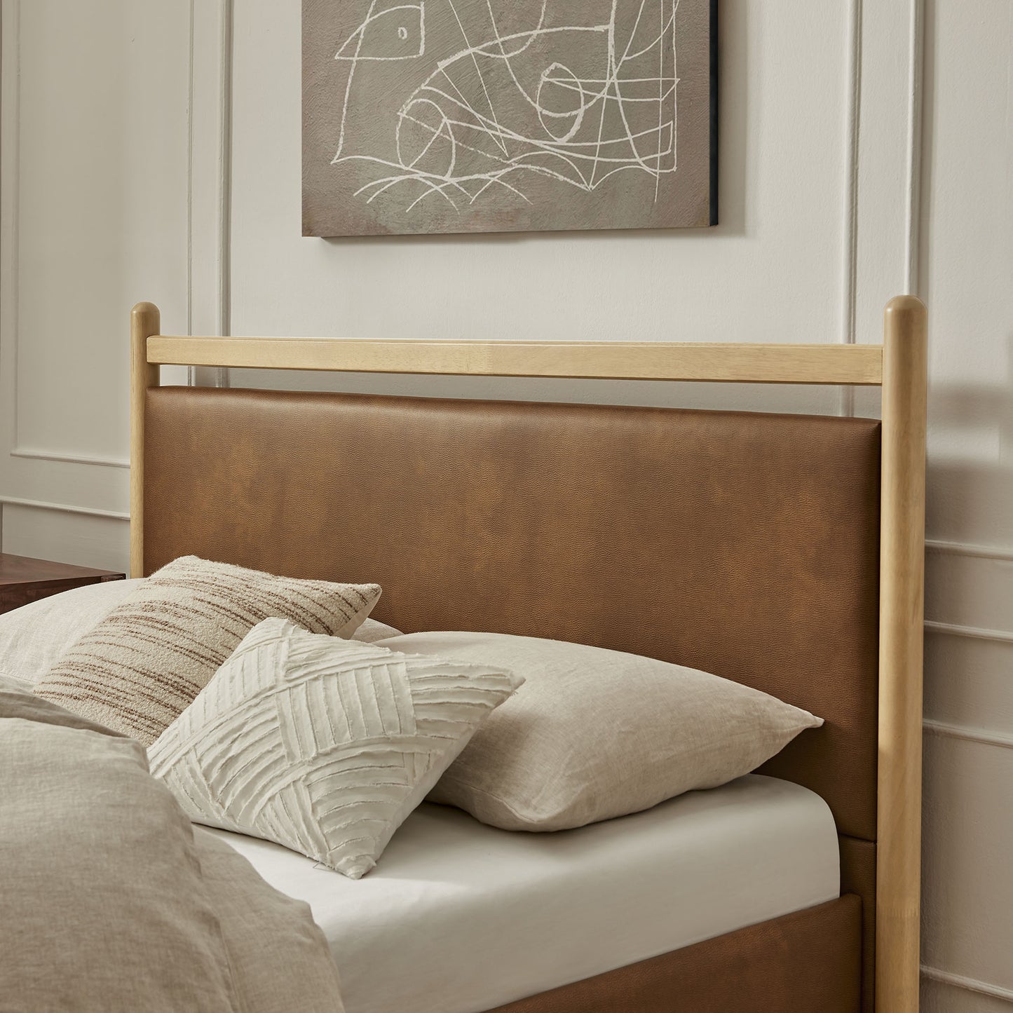 Ginny King Size Vegan Leather Platform Bed Frame by Modway
