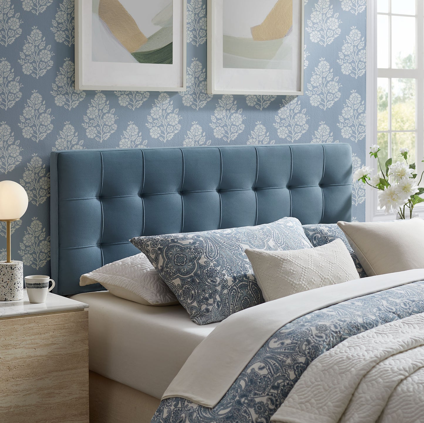 Lily Stain-Resistant Performance Velvet King Size Headboard by Modway