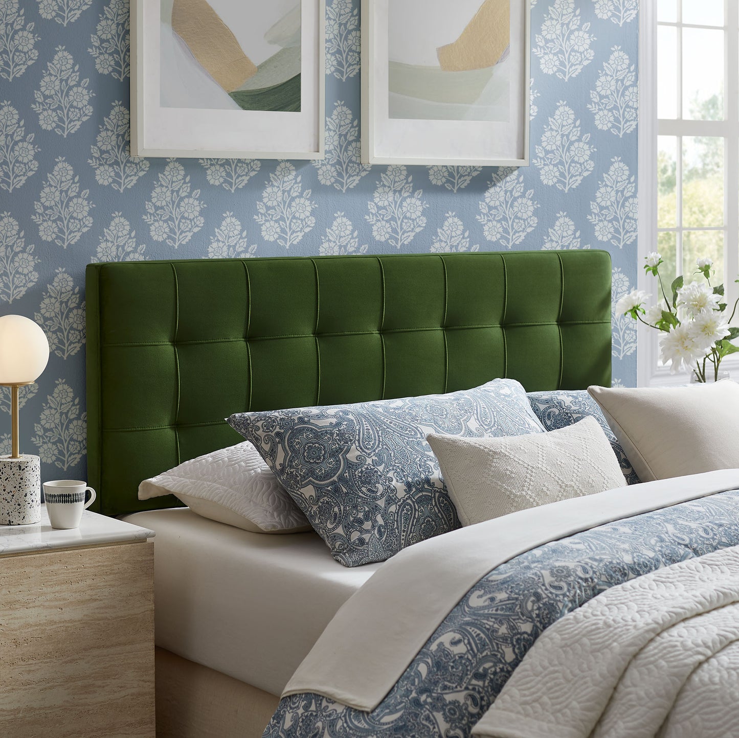 Lily Stain-Resistant Performance Velvet King Size Headboard by Modway