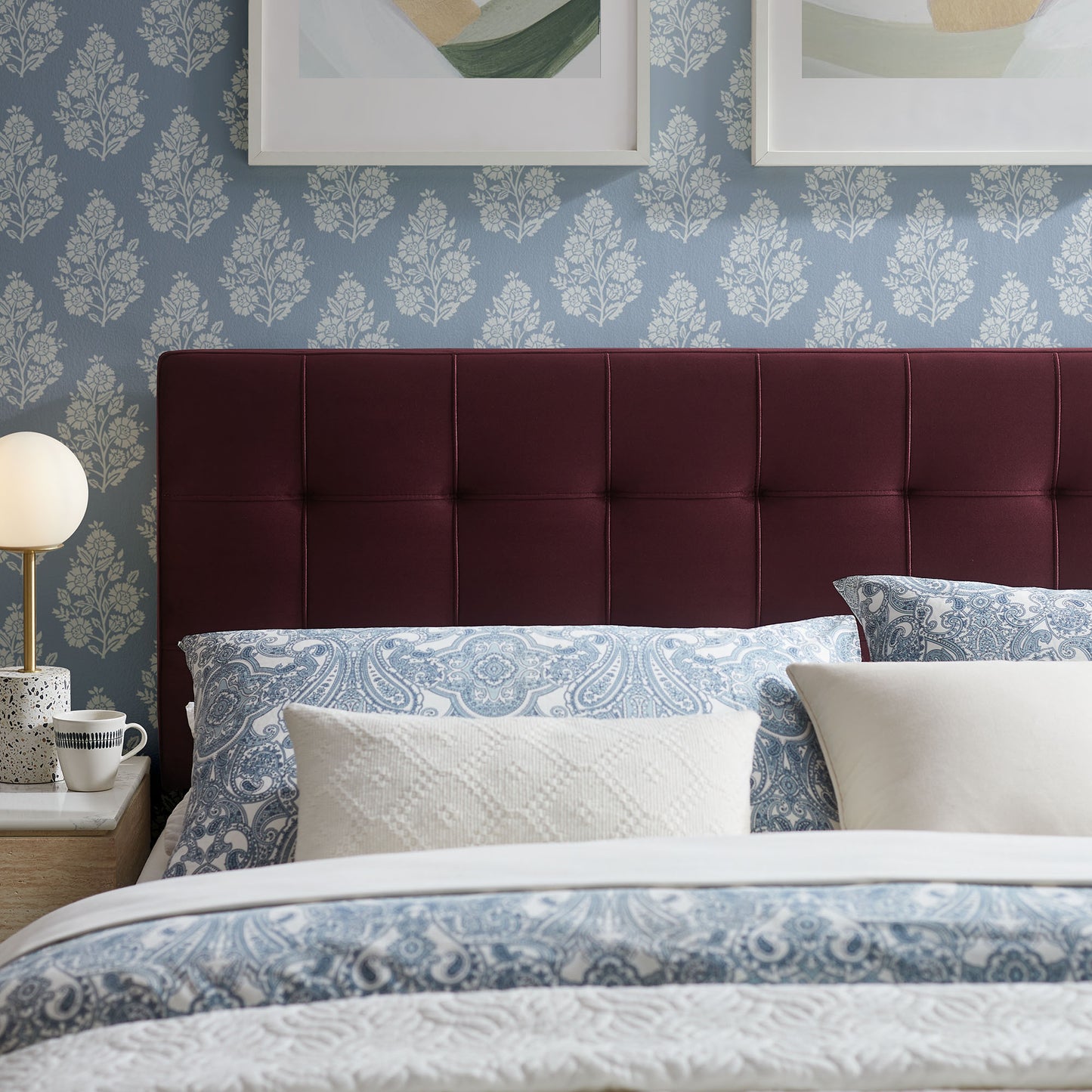 Lily Stain-Resistant Performance Velvet King Size Headboard by Modway