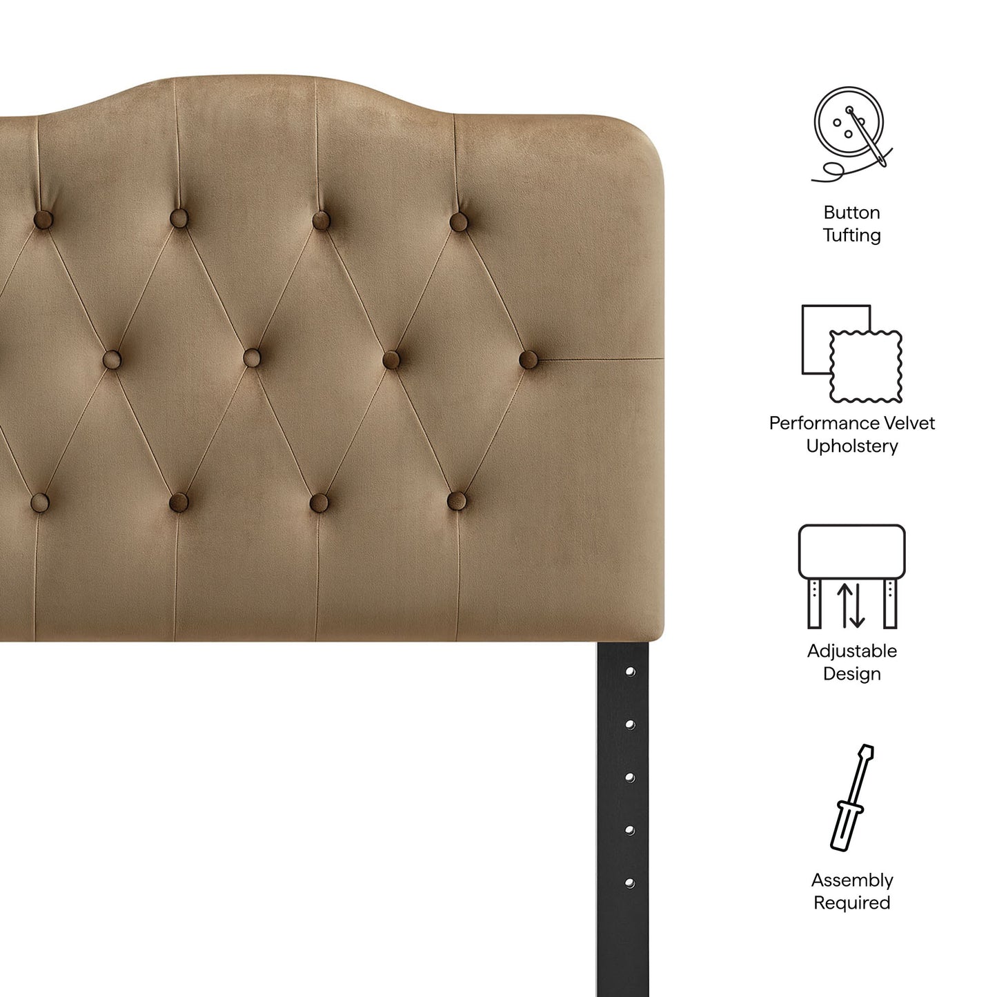 Annabel Stain-Resistant Performance Velvet Twin Headboard by Modway