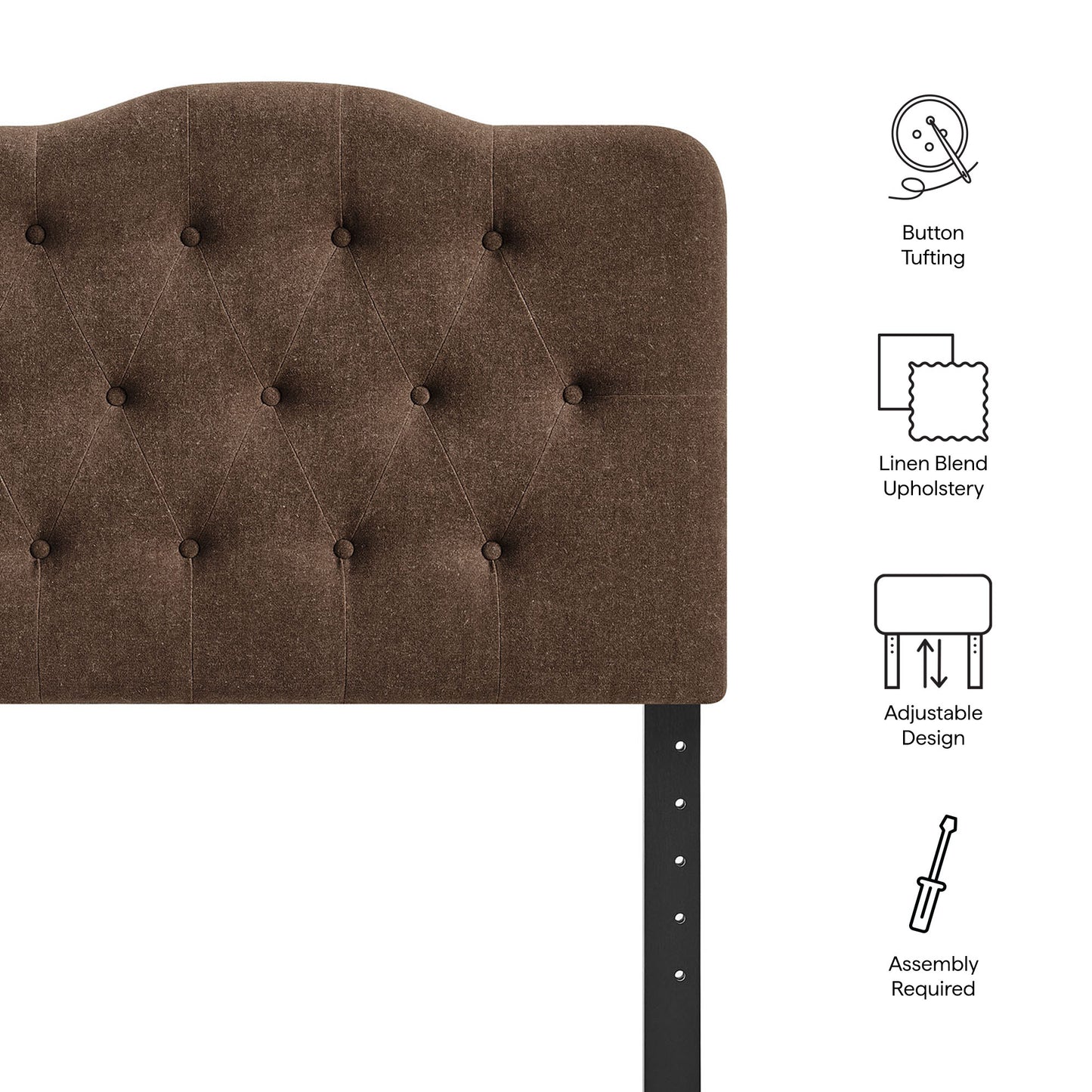 Annabel Premium Linen Blend Twin Headboard by Modway
