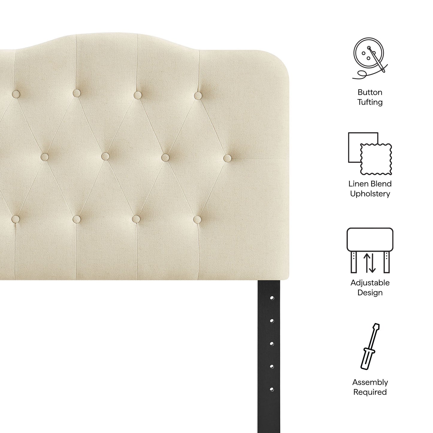 Annabel Premium Linen Blend Twin Headboard by Modway