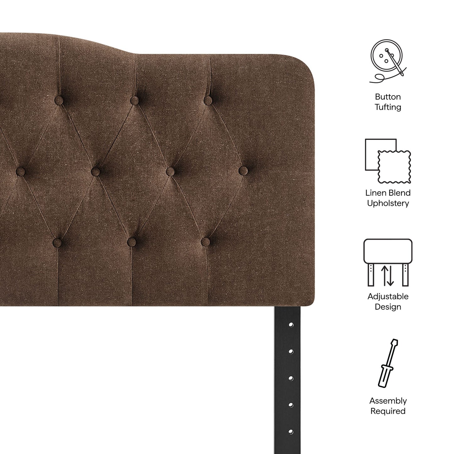 Annabel Premium Linen Blend Full Headboard by Modway