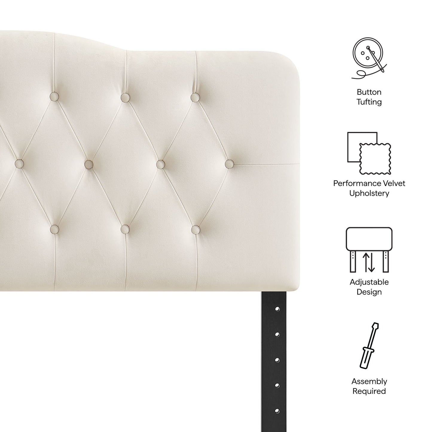 Annabel Stain-Resistant Performance Velvet Queen Headboard by Modway