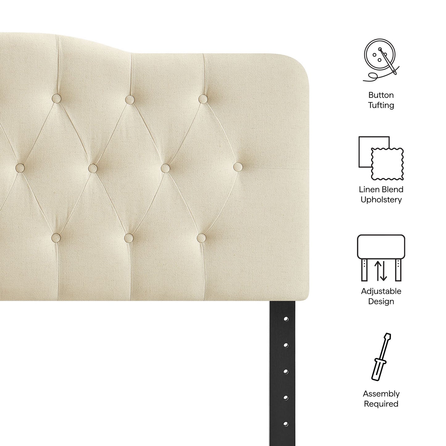 Annabel Premium Linen Blend Queen Headboard by Modway