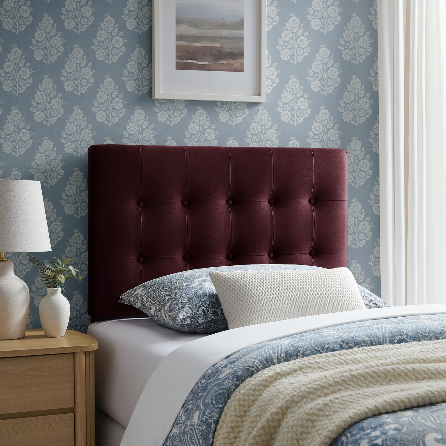 Emily Stain-Resistant Performance Velvet Twin Size Headboard by Modway