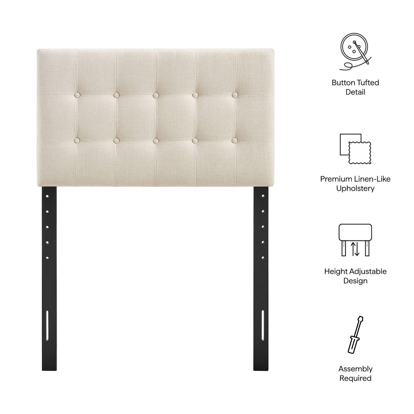 Emily Fabric Upholstered Twin Size Headboard by Modway