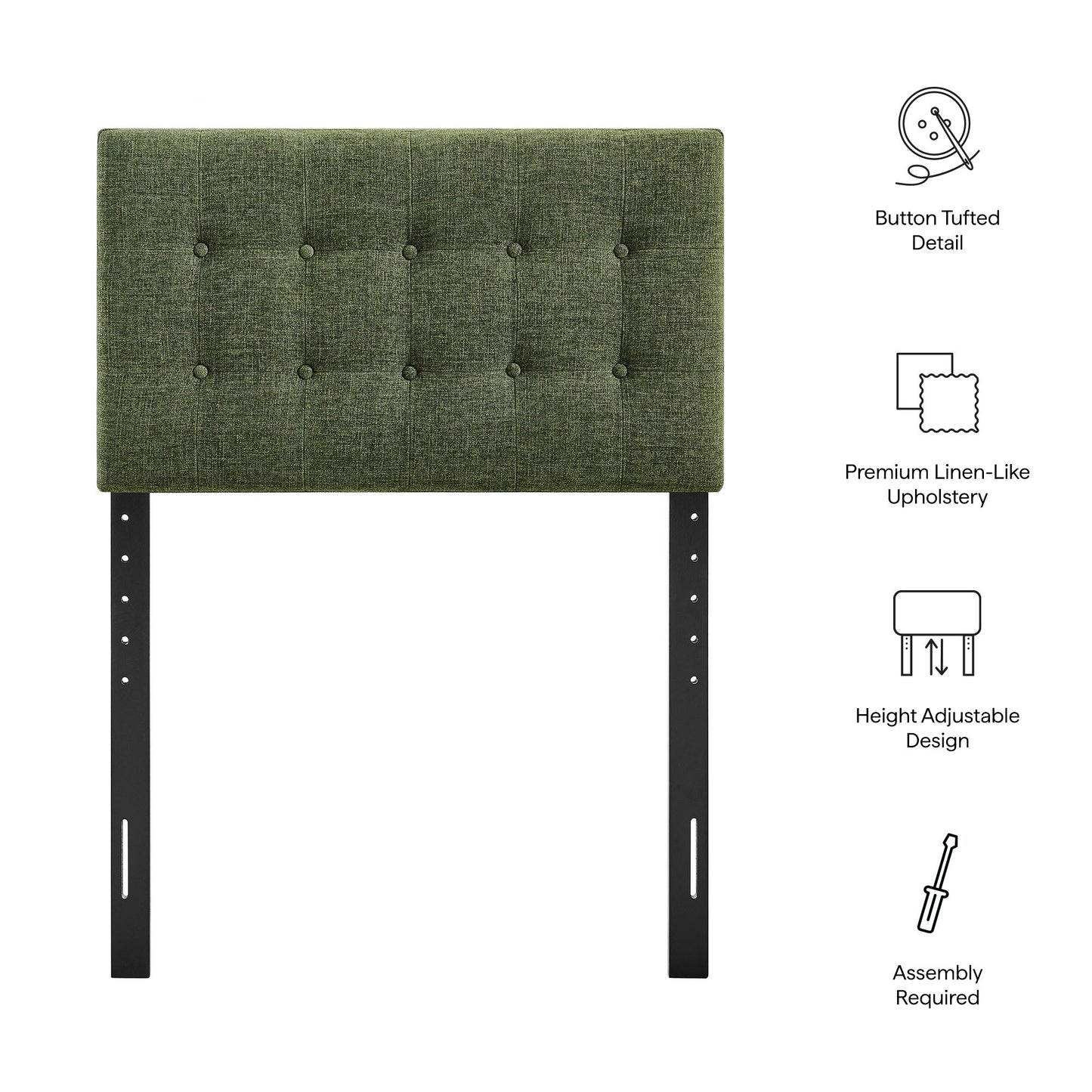 Emily Fabric Upholstered Twin Size Headboard by Modway