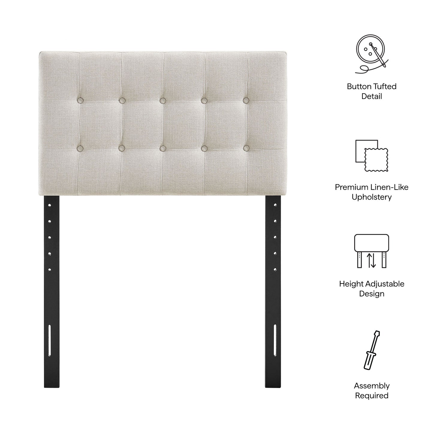 Emily Fabric Upholstered Twin Size Headboard by Modway