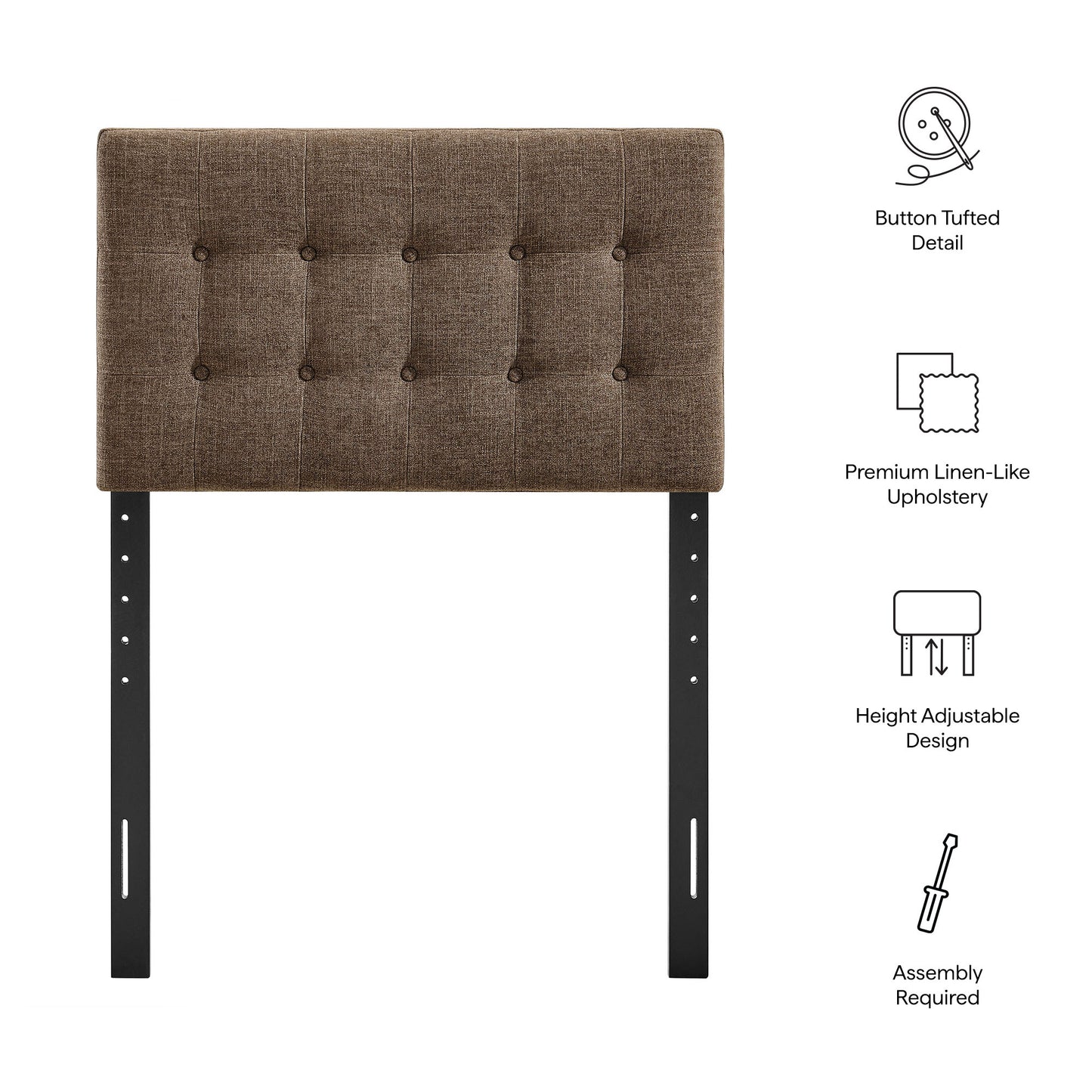Emily Fabric Upholstered Twin Size Headboard by Modway