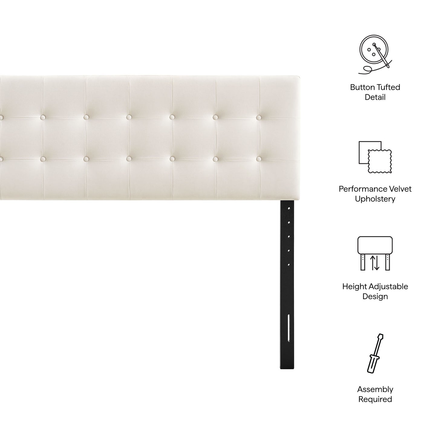 Emily Stain-Resistant Performance Velvet Queen Size Headboard by Modway