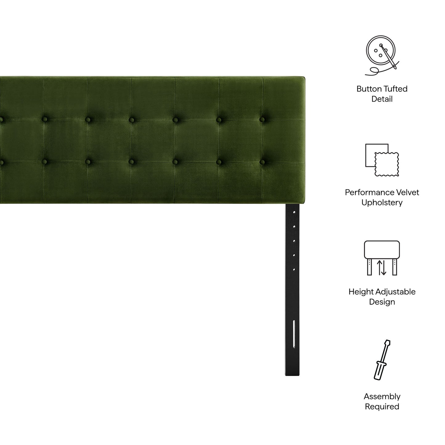 Emily Stain-Resistant Performance Velvet Queen Size Headboard by Modway