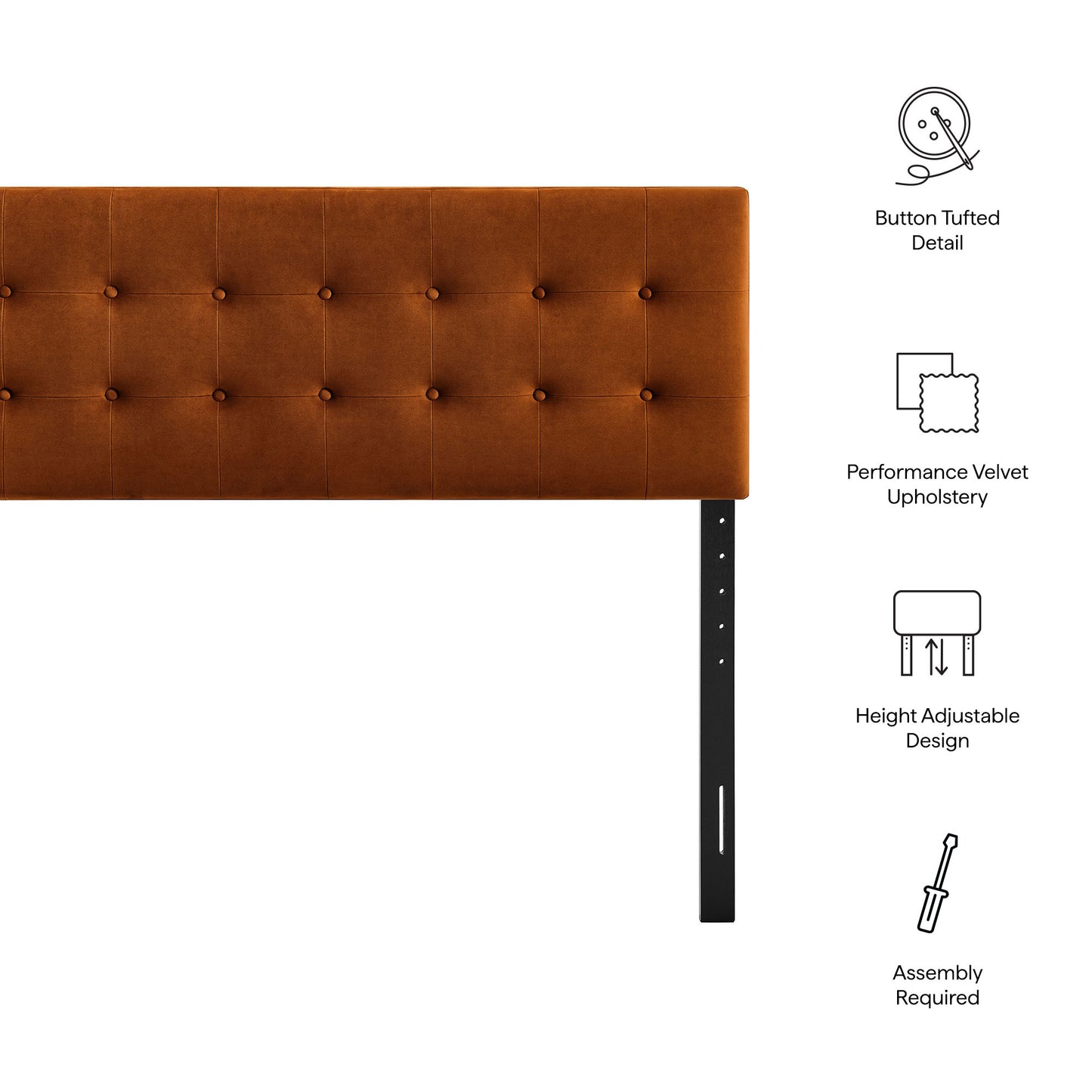 Emily Stain-Resistant Performance Velvet King Size Headboard by Modway