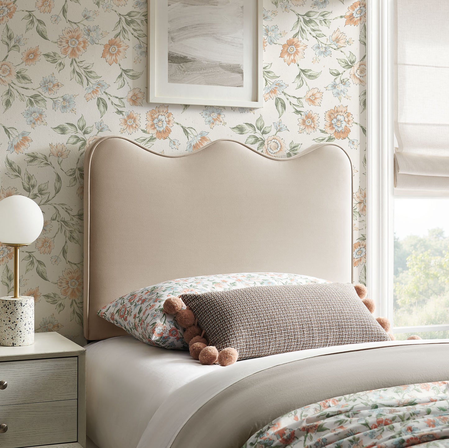 Athena Stain-Resistant Performance Velvet Twin Size Headboard by Modway