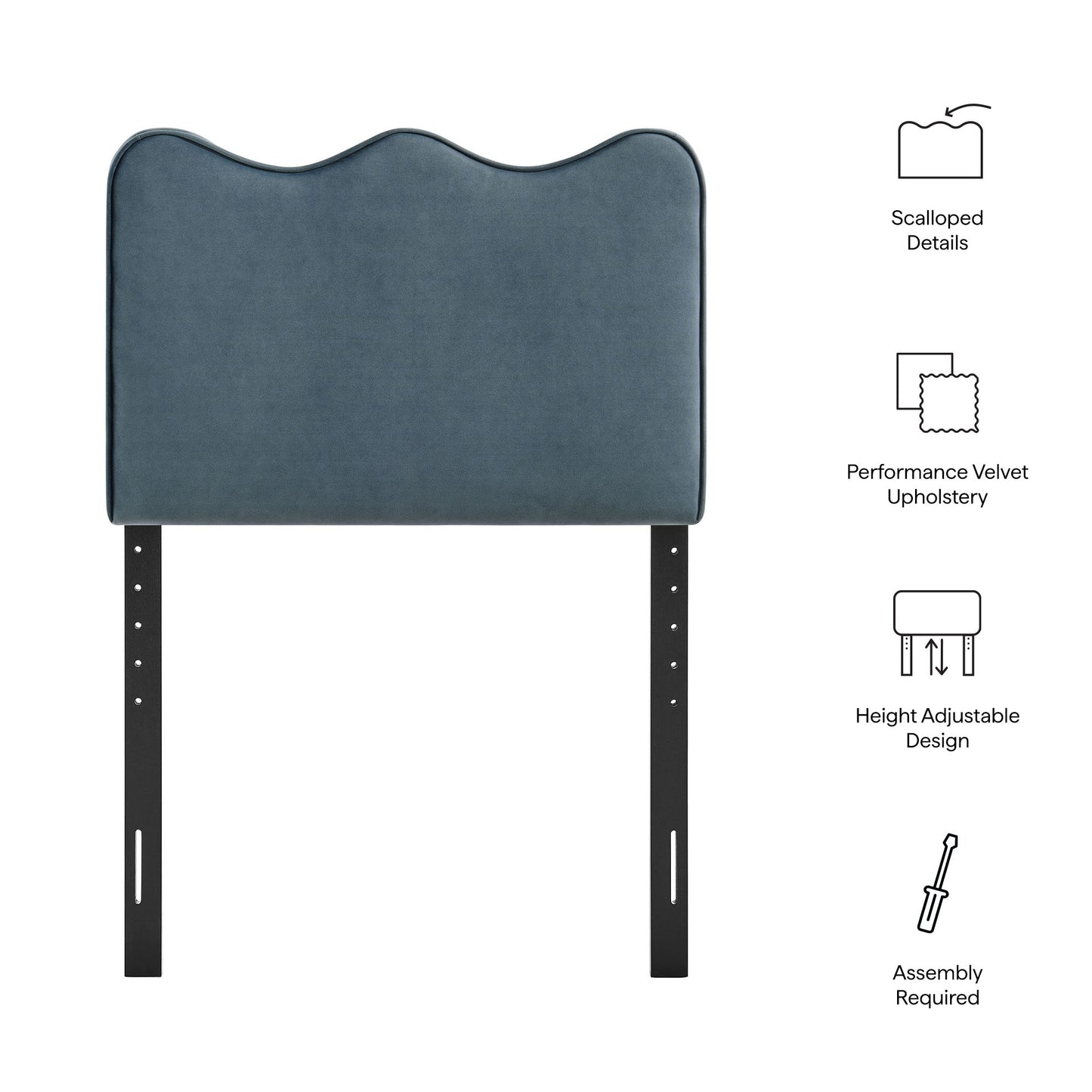Athena Stain-Resistant Performance Velvet Twin Size Headboard by Modway