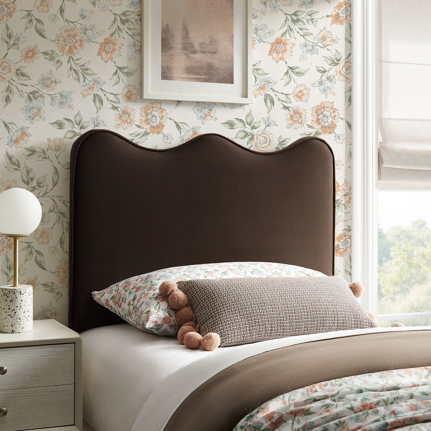 Athena Stain-Resistant Performance Velvet Twin Size Headboard by Modway