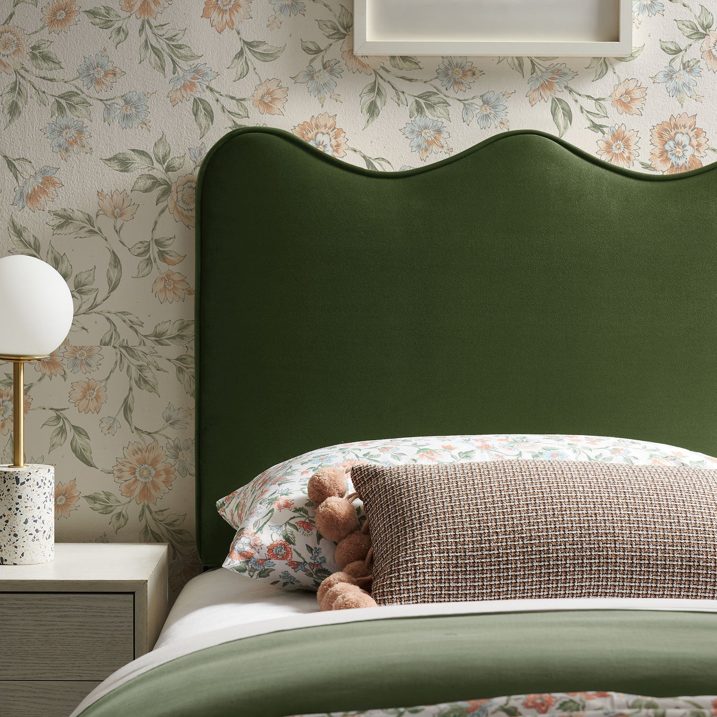 Athena Stain-Resistant Performance Velvet Twin Size Headboard by Modway
