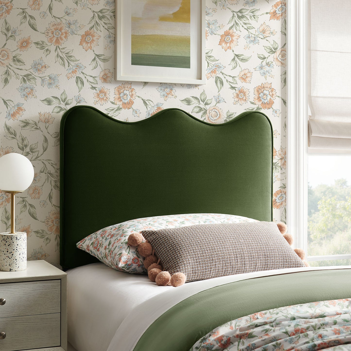 Athena Stain-Resistant Performance Velvet Twin Size Headboard by Modway