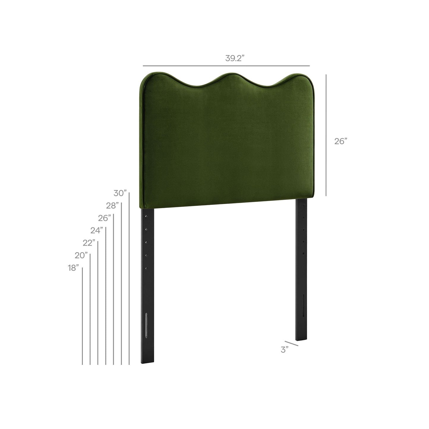 Athena Stain-Resistant Performance Velvet Twin Size Headboard by Modway
