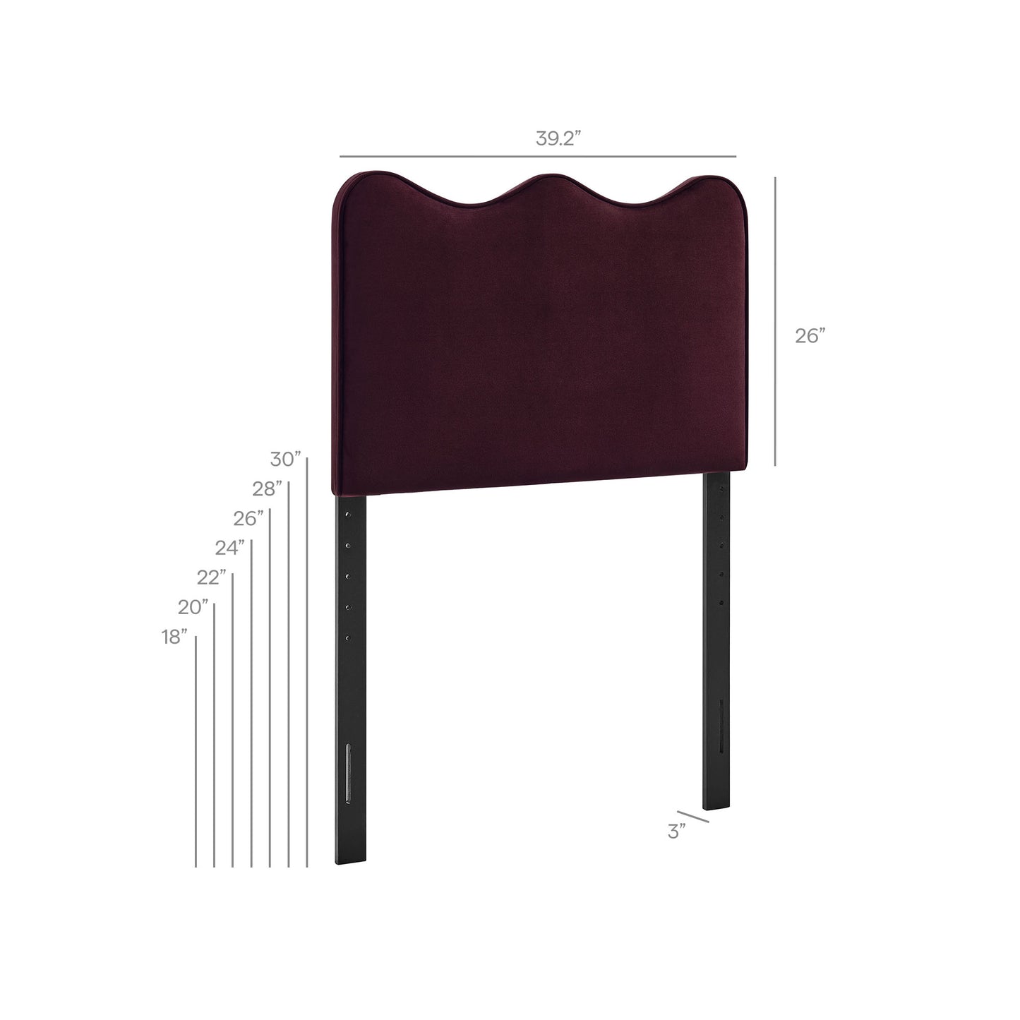 Athena Stain-Resistant Performance Velvet Twin Size Headboard by Modway