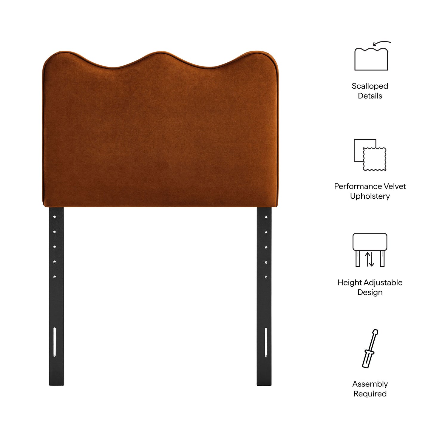 Athena Stain-Resistant Performance Velvet Twin Size Headboard by Modway