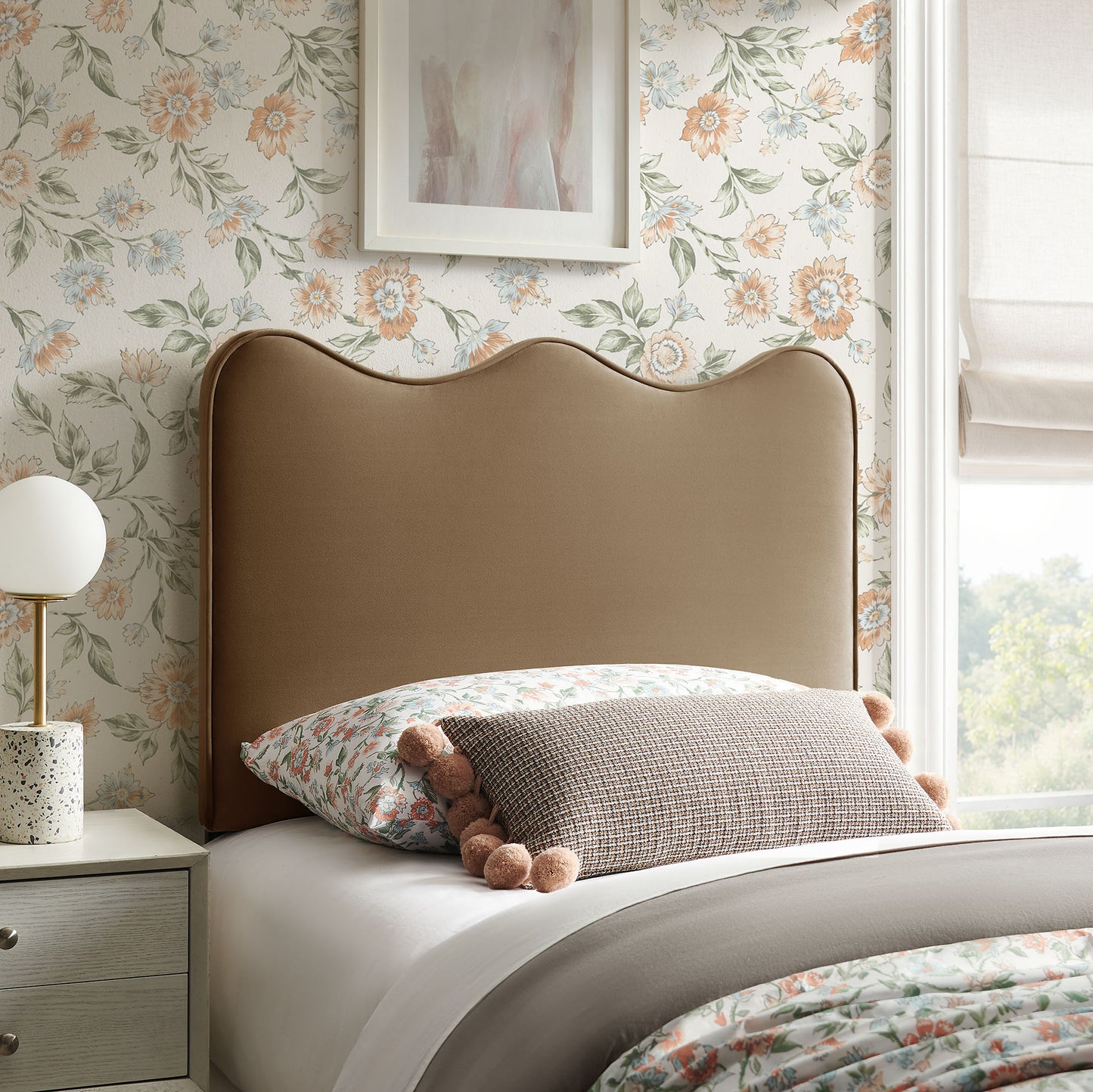 Athena Stain-Resistant Performance Velvet Twin Size Headboard by Modway