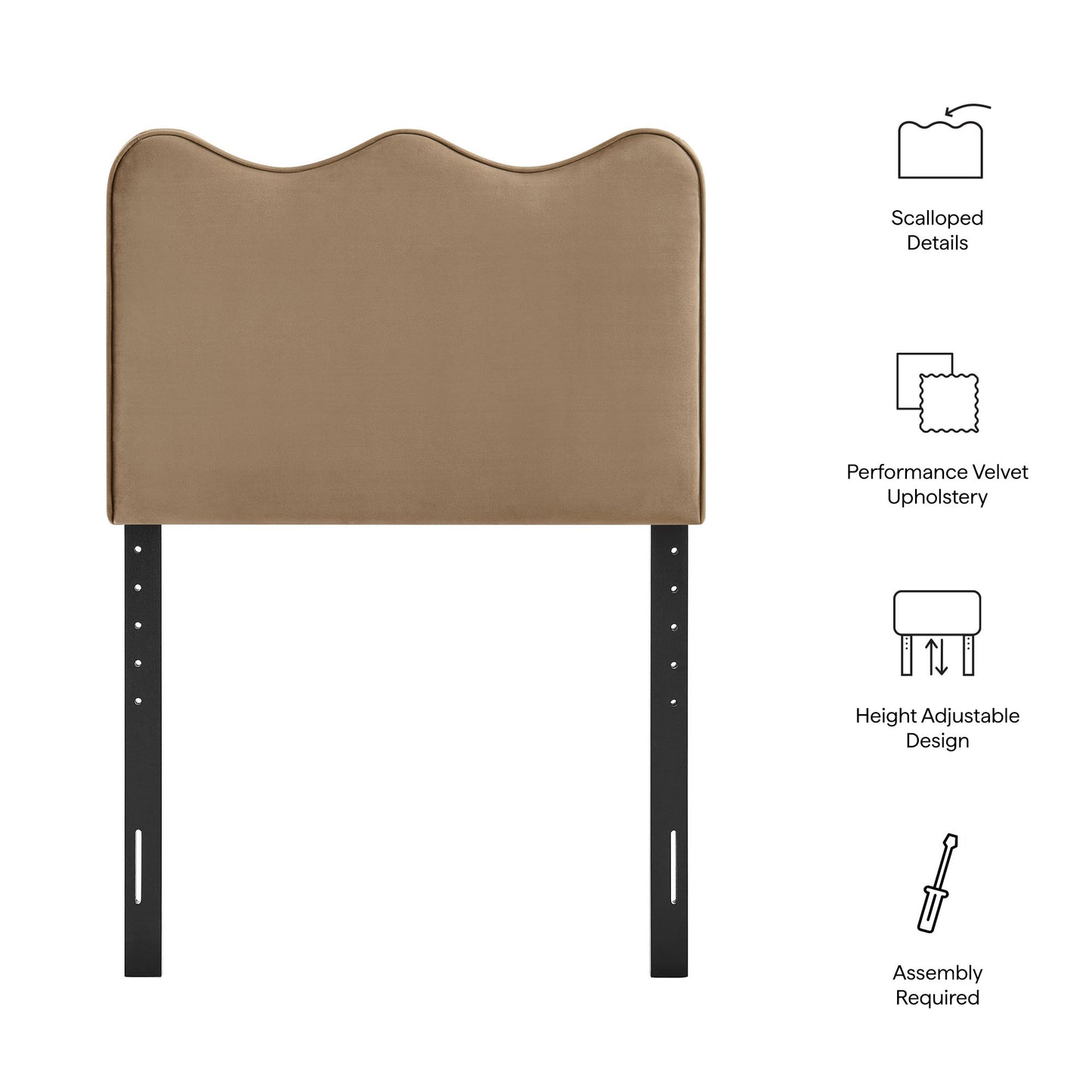 Athena Stain-Resistant Performance Velvet Twin Size Headboard by Modway