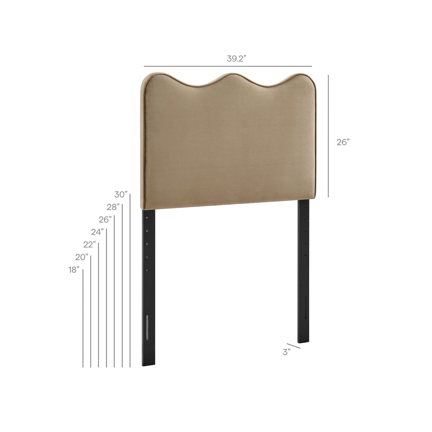 Athena Stain-Resistant Performance Velvet Twin Size Headboard by Modway