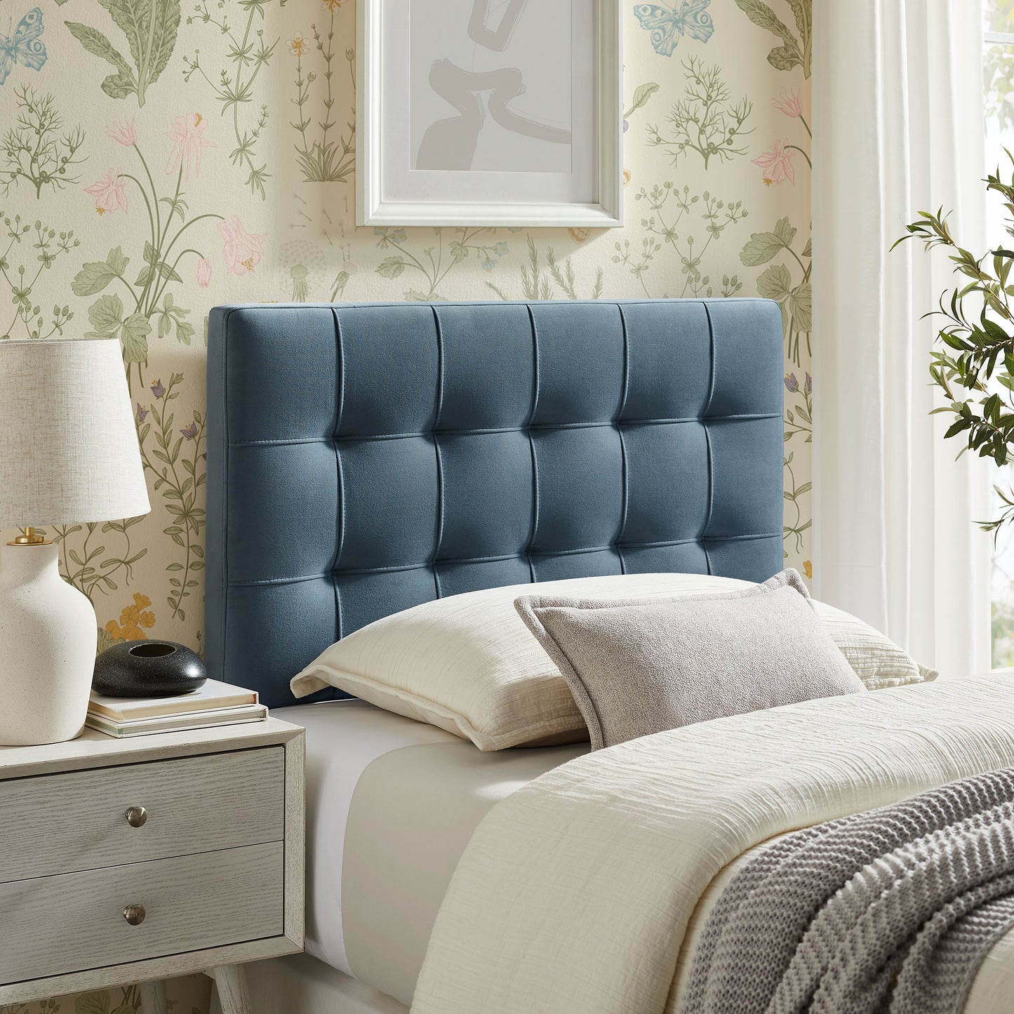 Lily Stain-Resistant Performance Velvet Twin Size Headboard by Modway