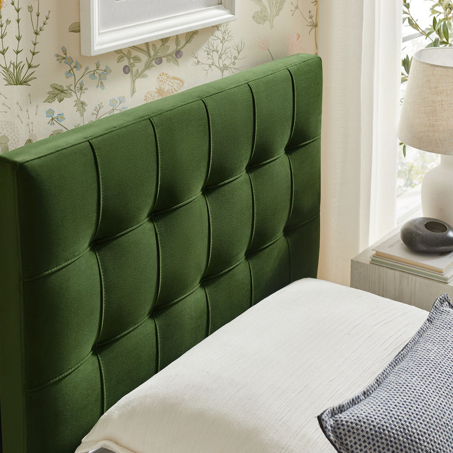 Lily Stain-Resistant Performance Velvet Twin Size Headboard by Modway