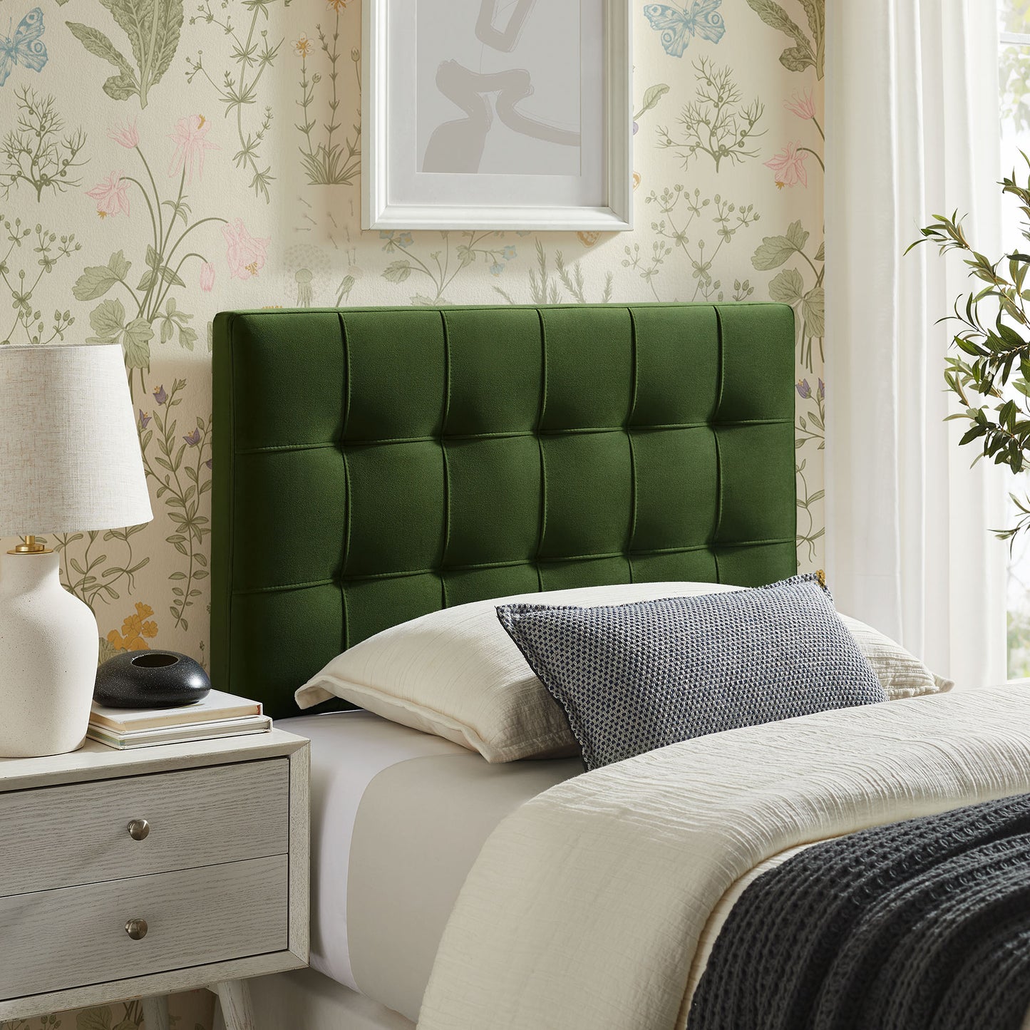 Lily Stain-Resistant Performance Velvet Twin Size Headboard by Modway