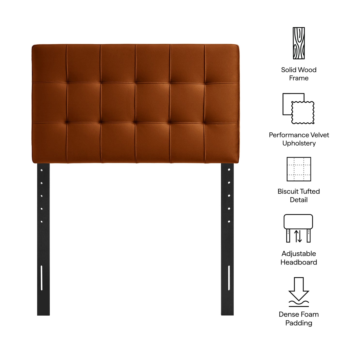 Lily Stain-Resistant Performance Velvet Twin Size Headboard by Modway