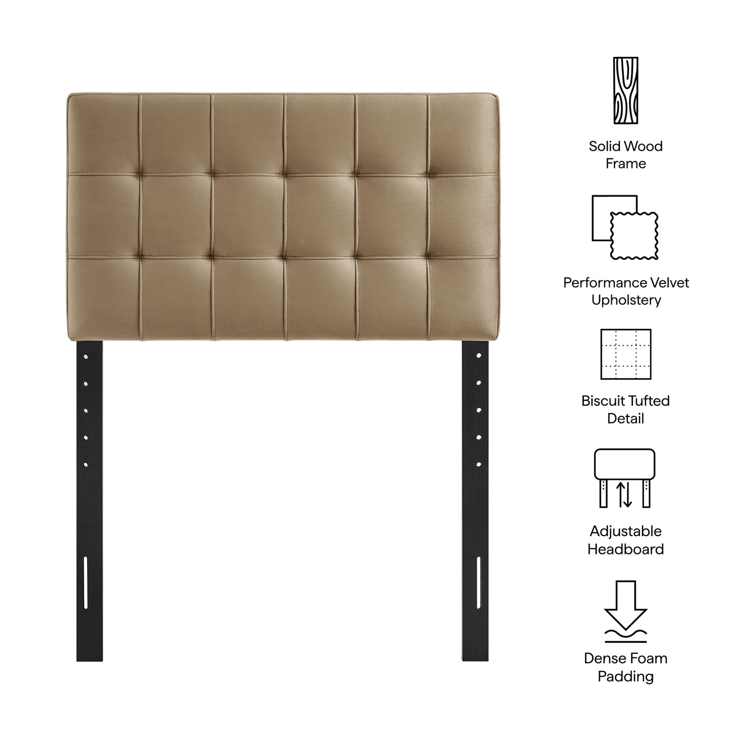 Lily Stain-Resistant Performance Velvet Twin Size Headboard by Modway