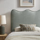 Athena Striped Fabric Upholstered Twin Size Headboard by Modway