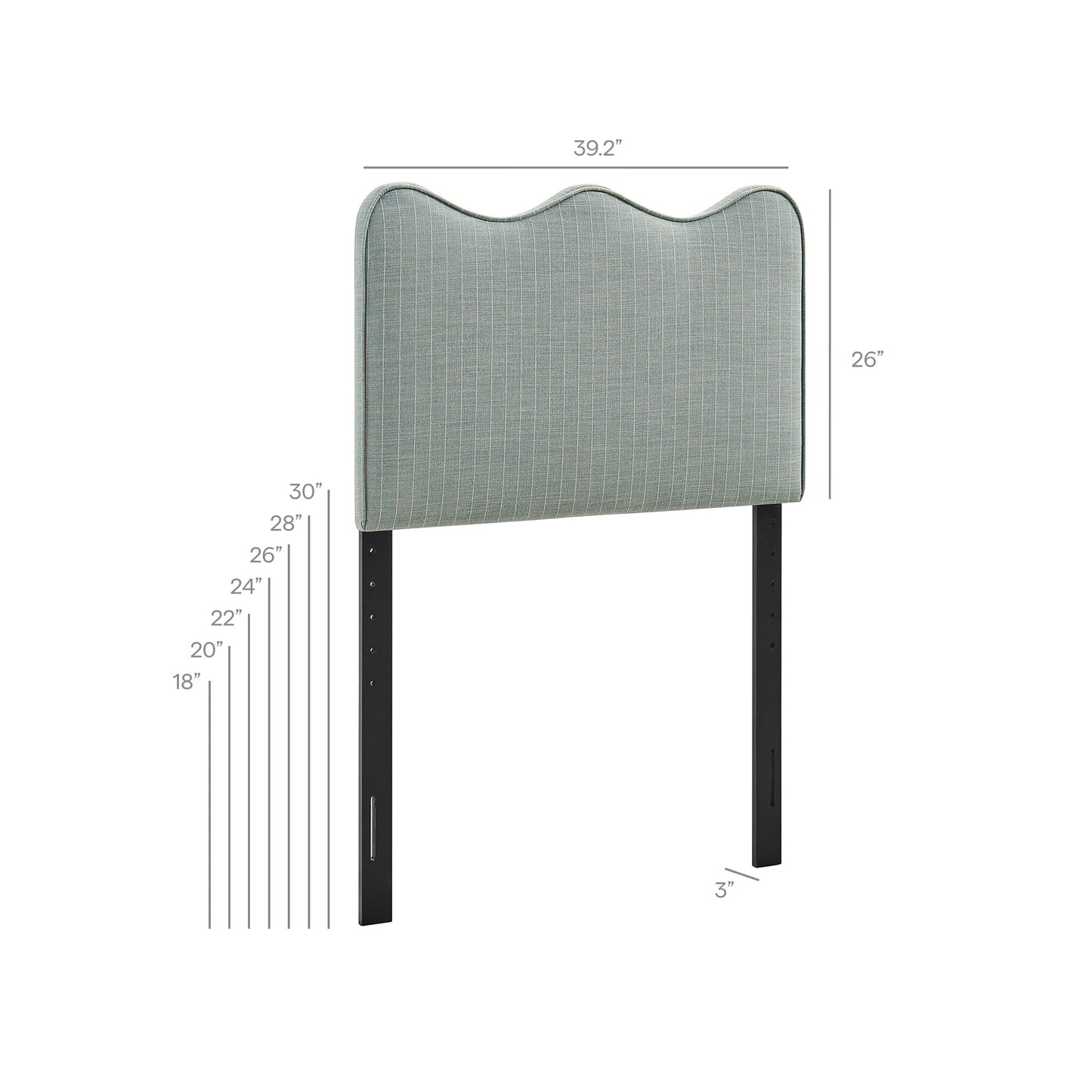 Athena Striped Fabric Upholstered Twin Size Headboard by Modway