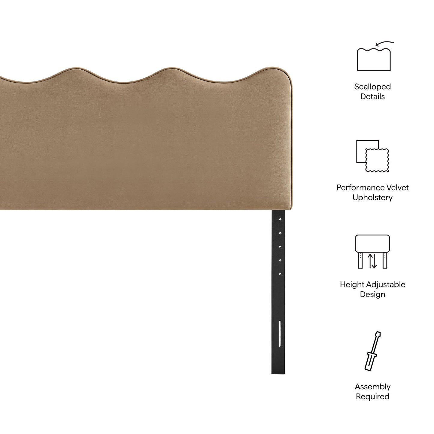 Athena Stain-Resistant Performance Velvet Full Size Headboard by Modway