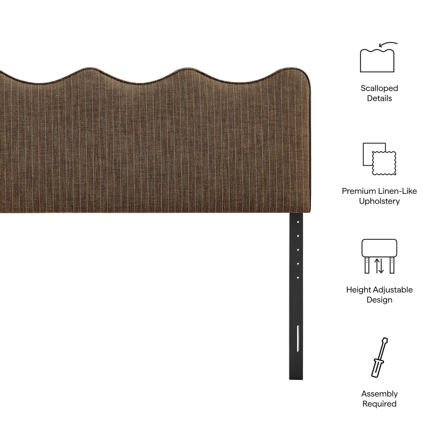 Athena Striped Fabric Upholstered Full Size Headboard by Modway
