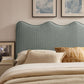 Athena Striped Fabric Upholstered Full Size Headboard by Modway