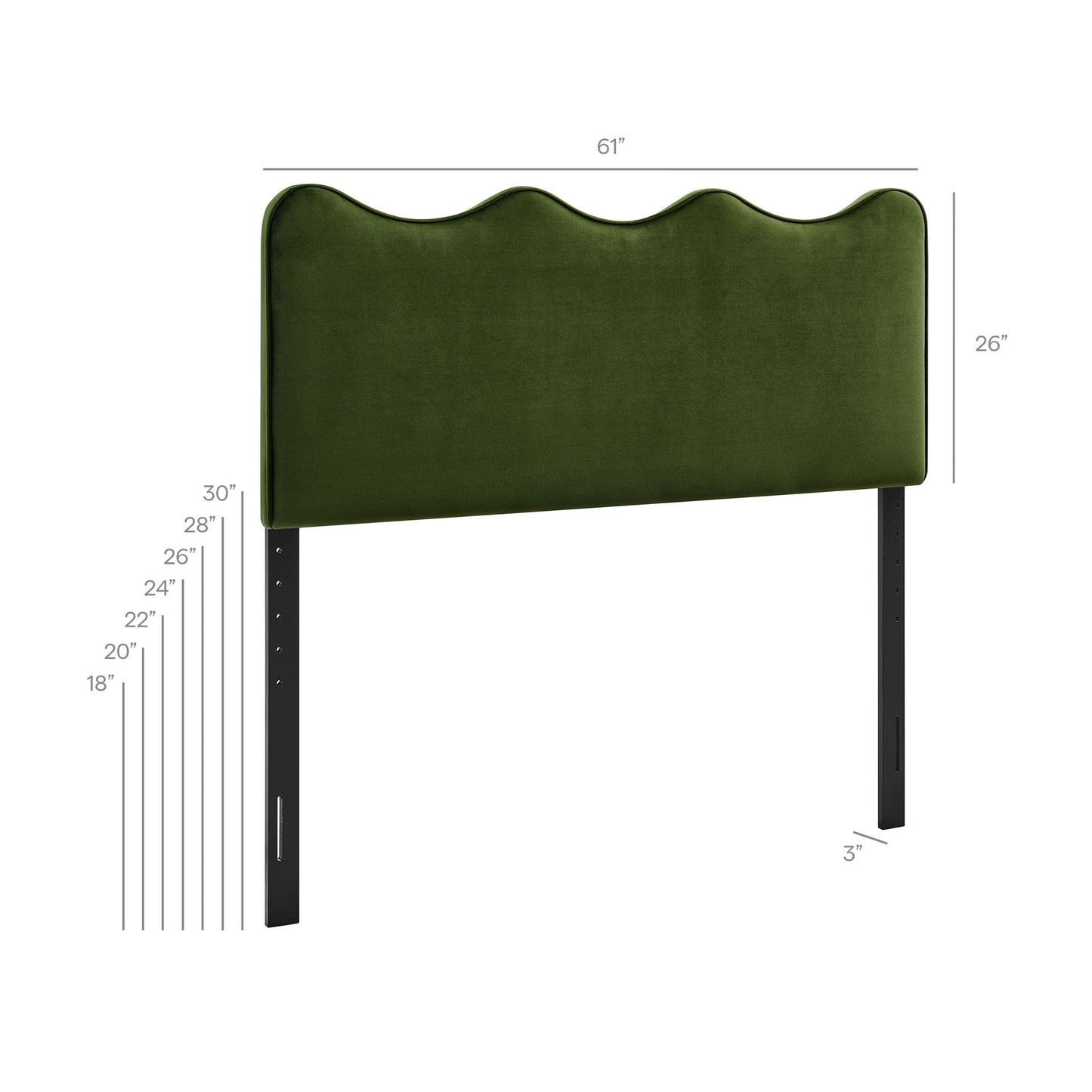 Athena Stain-Resistant Performance Velvet Queen Size Headboard by Modway