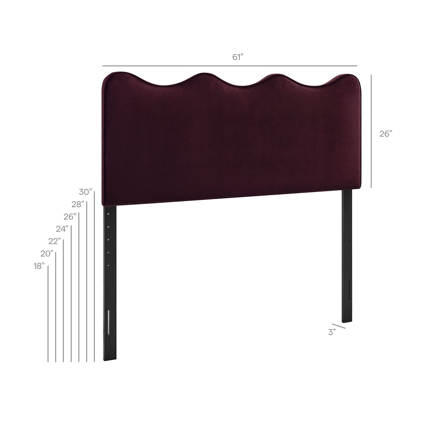 Athena Stain-Resistant Performance Velvet Queen Size Headboard by Modway