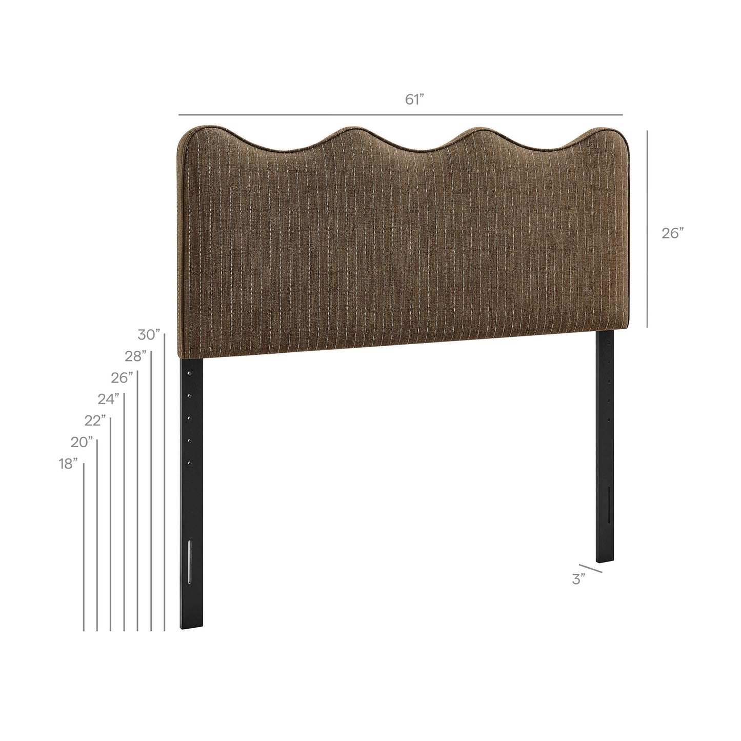 Athena Striped Fabric Upholstered Queen Size Headboard by Modway